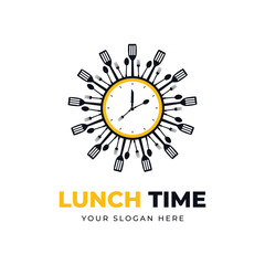 Lunch time logo vector template illustration