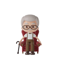 grandpa 3d Illustration