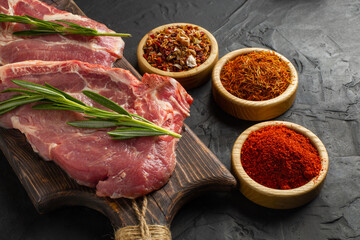 wooden board, barbecue, bbq, beef, beefsteak, black, black background, bloody, cookery, cooking, copy space, cow, culinary, cut, dark, delicious, double, filet, fillet, flat lay, food, fresh, grill, h
