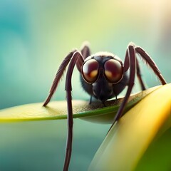 Close up view of a tick insect. (AI-generated fictional illustration)