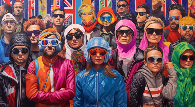 Painting of fantastic human concept, future world, World population day
