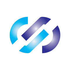 Blue and Green Infinity Vector Logo Template Illustration Design