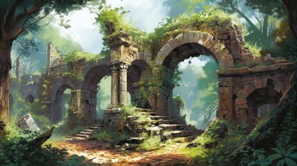 Fototapeta premium Game Art Old Mystic Ruins 