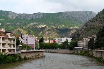 Fototapeta na wymiar View of Yesilirmak in the city of Amasya, Turkey