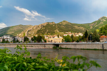 Fototapeta na wymiar Amasya, Turkey - May 20 2023: View from touristic city Amasya
