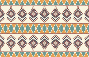 Ethnic abstract ikat art. Aztec ornament print. geometric ethnic pattern seamless  color oriental.  Design for background ,curtain, carpet, wallpaper, clothing, wrapping, Batik, vector illustration.
