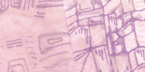 Fototapeta na wymiar Print Geometric. Pink Marker White Patchworks Geometria. Coral Stripe Patchwork. Bright Geometric Shape Print. Romantic African Texture.