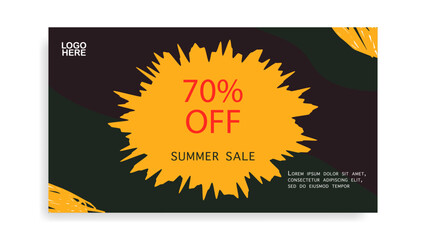 summer sale coupon card with abstract background