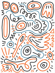 line art abstract background doodle hand drawn