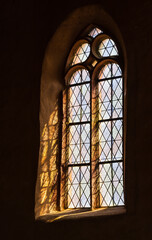 Chapelle Sainte-Anne à Kaysersberg vignoble, fenêtre en arc brisé avec lancettes en plein cintre, CeA, Alsace, Grand Est, France
