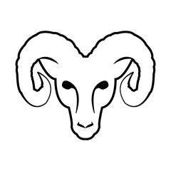 Abstract vector horns ram animal sheep logo, icon and illustration. Design template for Eid Al Adha.