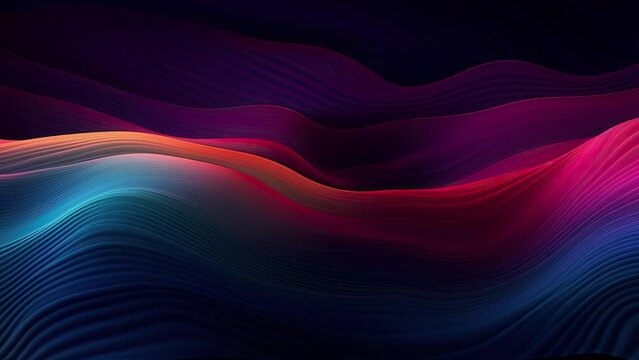Luxury gradient motion video, wavy graphic video, abstract waves background with slow movement, horizontal texture lines, multi layered