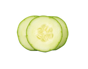 Pile of slice cucumber isolated