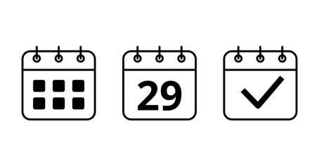 Calendar vector flat icons for websites and graphic resources. Specific day calendar icon vector illustration. Day 29 marked on the calendar.