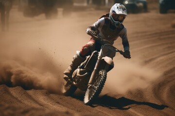 Dirt track in countryside with tractors, created using generative ai technology