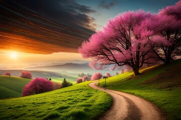 beautiful spring wallpapers and backgrounds generative Ai technology