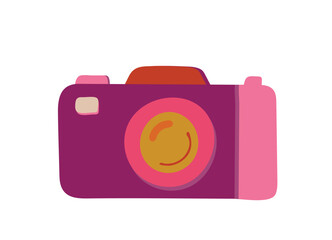 camera doodle illustration isolated on a white background. camera icon drawn-hand. vector illustration.