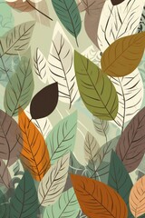 Fototapeta premium Close up of multi coloured autumn leaves background, created using generative ai technology