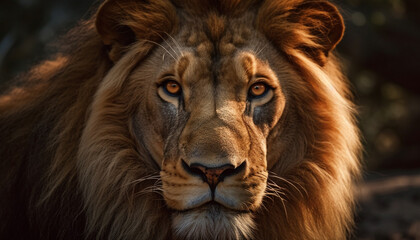 Strength and beauty in nature a lioness majestic portrait generated by AI