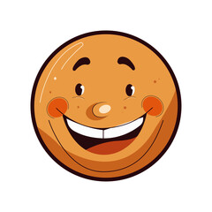 Icon of smiley laughing face vector illustration art