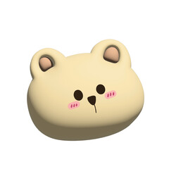 Cute bear cartoon 3D,cute 3d, cute animal,3D,3d rendered illustration of Bear 