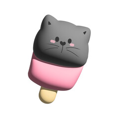 Cat Ice cream cartoon 3D