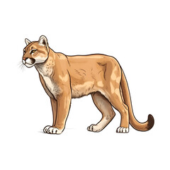 Majestic Mountain Cat: Delightful Puma Illustration