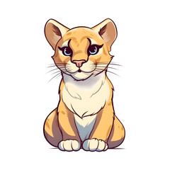 Obraz premium Majestic Mountain Cat: Delightful Puma Illustration