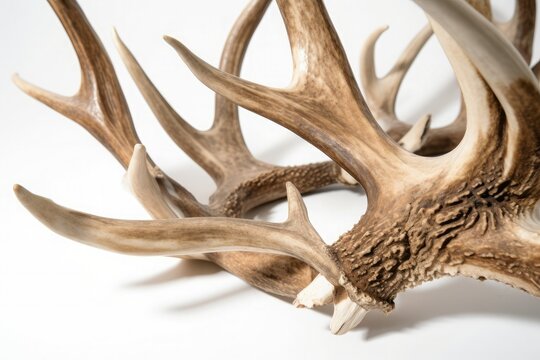 Large antler maral deer isolated on a white background. Generative AI