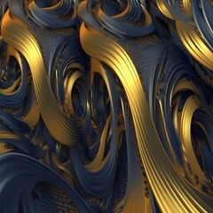 Abstract pattern in metallic blue background, created using generative ai technology