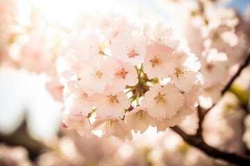 Close up of cherry blossoms, created using generative ai technology