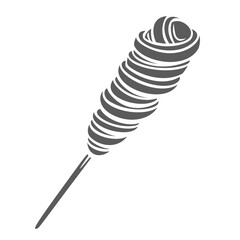 Osmanli macunu, Turkish dessert glyph icon vector illustration. Stamp of soft sugar toffee paste on wooden stick, sweet Osmanli macunu candy portion for children in street market cafe of Turkey
