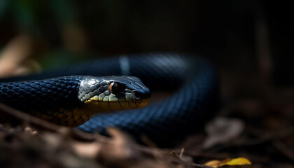Poisonous cobra crawls through natural beauty, danger lurks outdoors generated by AI
