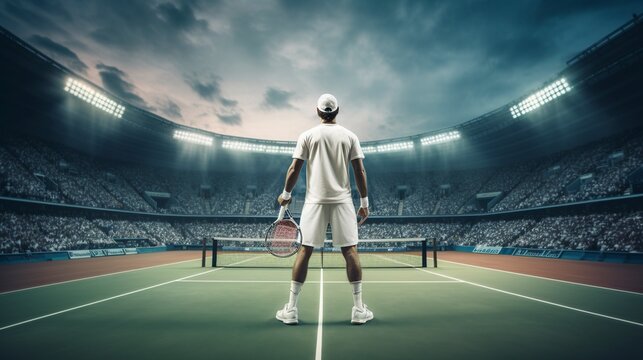 Tennis Player Man, Generative AI, Illustration
