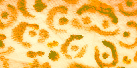 Orange Animal Print Room. White Geometric