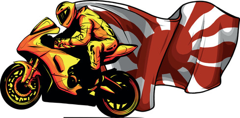 vector illustration of motorbike on white background
