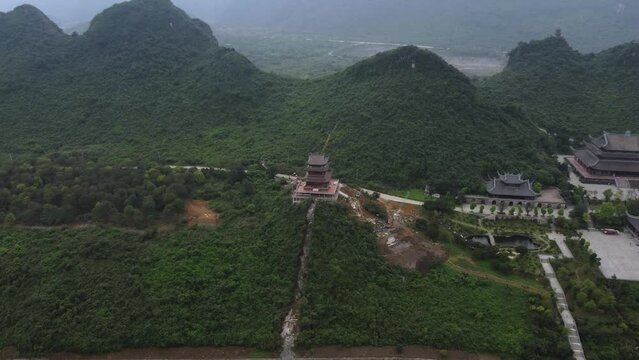 large pagodas from the air