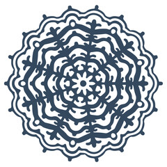 Monochrome mandala isolated on white background.