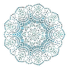 Multicolor mandala isolated on white  background.