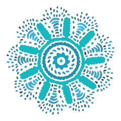 Multicolor mandala isolated on white  background.