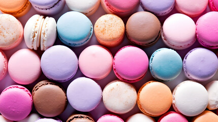 Obraz premium Colorful macaroons background. French dessert
