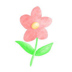 Naklejka na ściany i meble Flower cute and cartoon illustration.Cartoon nature painting element.