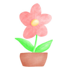 Flower cute and cartoon illustration.Cartoon nature painting element.