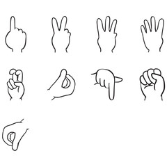 Obraz premium Finger icon svg, hand finger svg, finger svg, One Finger svg, two Finger svg, nine finger svg, Vectors & Illustrations