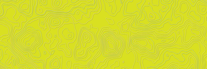 Topography contour lines map isolated on green yellow background