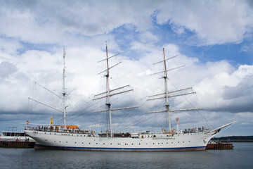 Naklejka premium Segelschiff Gorch Fock 1, Stralsund, Mecklenburg-Vorpommern, Deutschland, Europa