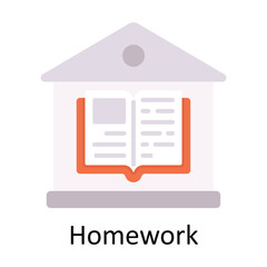 Homework Vector  Flat Icon Design illustration. Education and learning Symbol on White background EPS 10 File