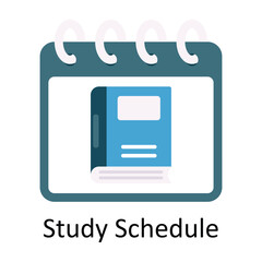 Study Schedule Vector  Flat Icon Design illustration. Education and learning Symbol on White background EPS 10 File