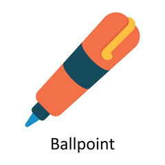 Ballpoint Vector  Flat Icon Design illustration. Education and learning Symbol on White background EPS 10 File