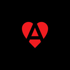 LOGO A LOVE HEART COLOR RED